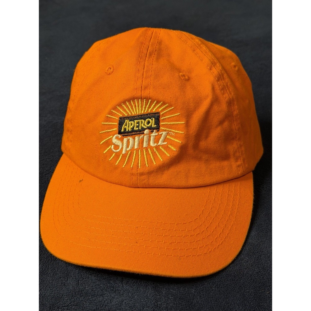 Aperol Spritz Hat Cap Adjustable Adult One Size Orange Cotton Twill Cocktail